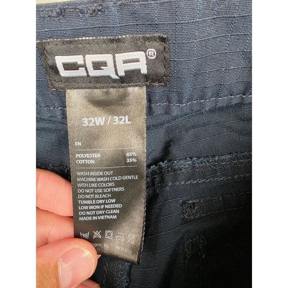 CQR Tactical Cargo Pants Mens 32x32 Navy Blue Ripstop TLP110 Work Hiking *Read